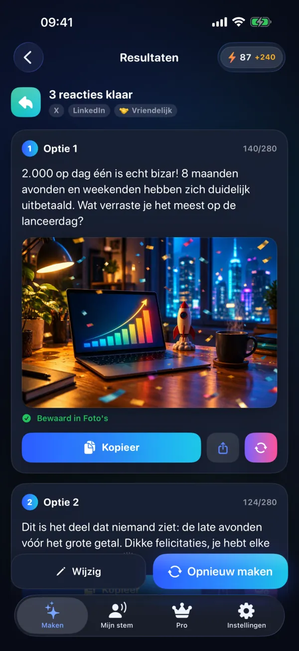 Perfecte reacties in seconden