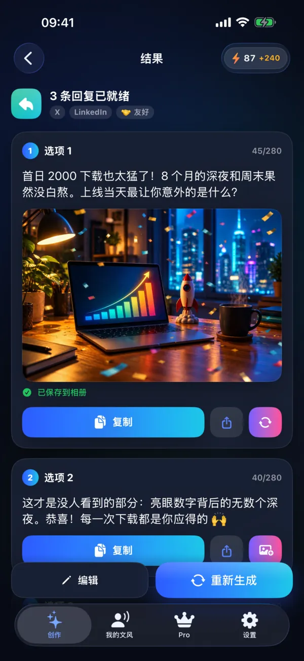 完美回复,秒速生成